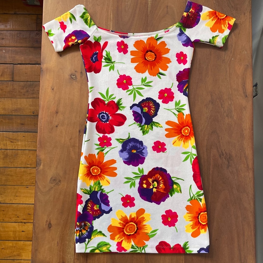 American Apparel Floral Stretch Bodycon  Dress XS